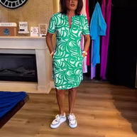 Damen Sommerkleid mit modernem Muster WW