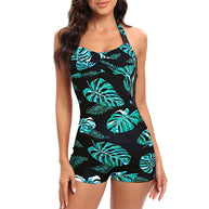 W&W | Bauchbedeckung und dünner einteiliger Sport-Badeanzug mit flachem Winkel in großen Größen