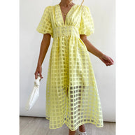 WW | Midikleid mit Puffärmeln