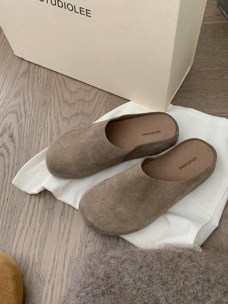 Damen Weiche Wildleder Schiebe Clogs WW