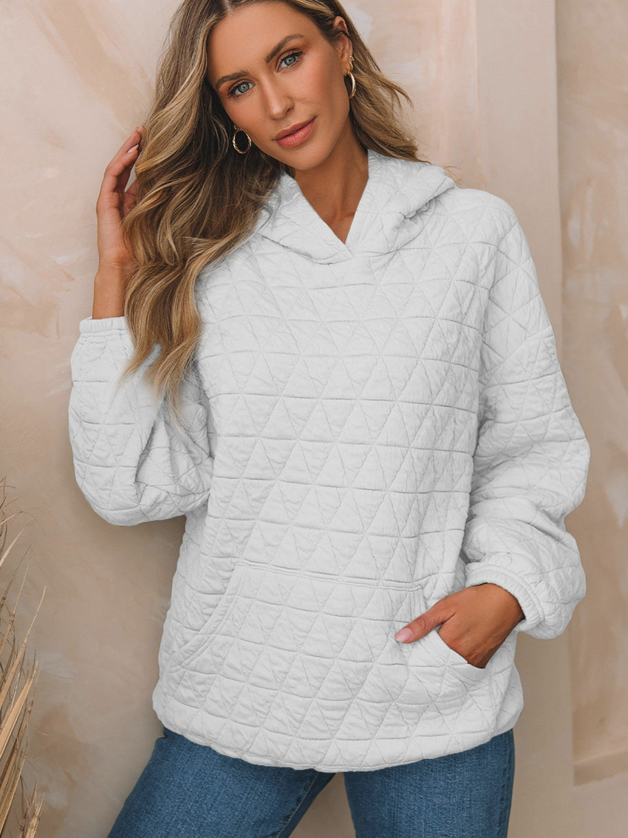 Damen Stepppullover mit gemütlicher Kapuze und praktischen Taschen WW