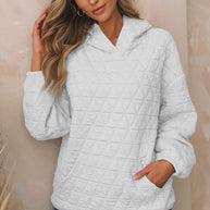 Damen Stepppullover mit gemütlicher Kapuze und praktischen Taschen WW