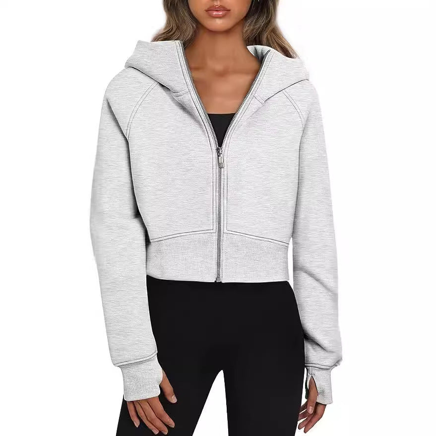 Damen lässige Kurzjacke mit Kapuze WW