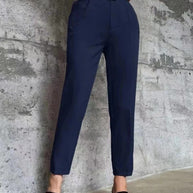 Damen weite Hochbundhose mit schickem Gürtel WW