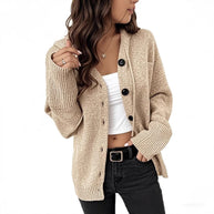 Damen Strickjacke mit attraktiven Struktur-Details und Knopfverschluss WW