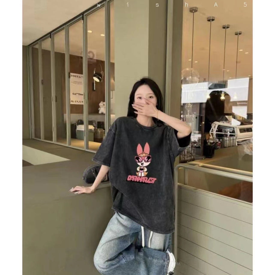 Damen T-Shirt mit angepasstem Powerpuff Girls Grafikdruck WW