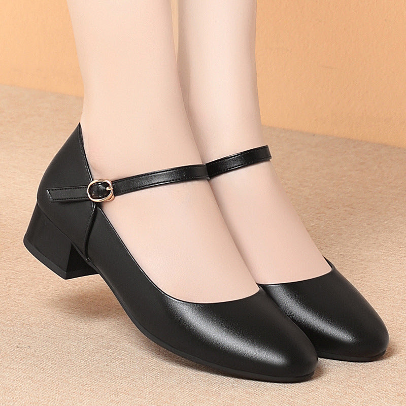 Damen Ballerinas mit modischem Riemchen und bequemer Absatzhöhe WW