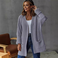 Damen Strickjacke mit strukturiertem Design und praktischen Taschen WW