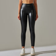 Damen Hochtaillierte, glänzende Fitness-Leggings mit sculptierendem Effekt WW