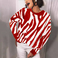 Damen Strickpullover mit modernem Streifenmuster und lässigem Schnitt WW
