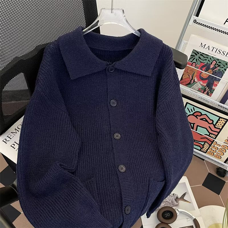 Damen Strickjacke mit übergroßem Schnitt und elegantem Kragen WW