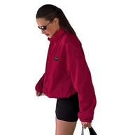 Damen Sportliche Oversized-Jacke mit hohem Kragen und Reißverschluss WW
