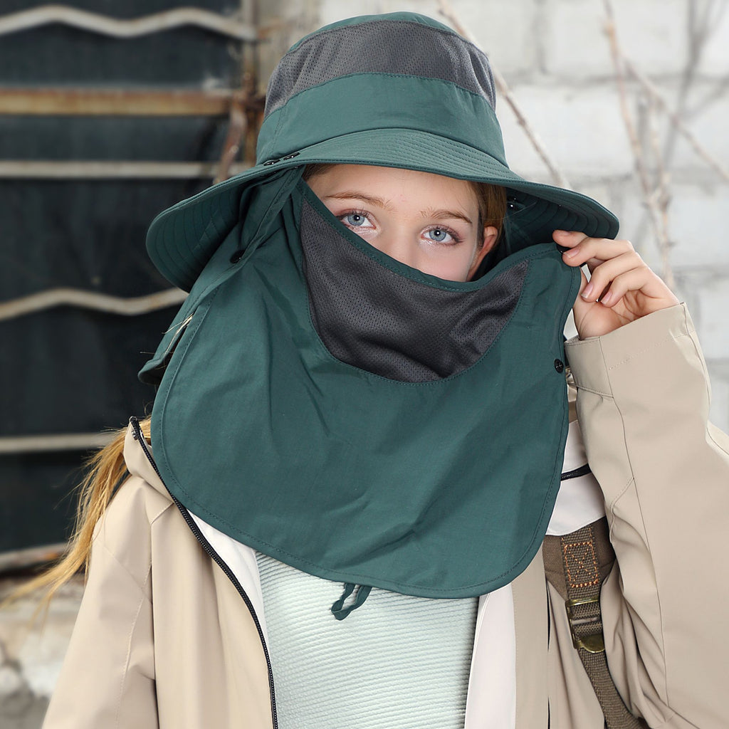 W&W | Vollabdeckung Gesicht Sonnenschutz Maske im Freien UV Eimer Hut