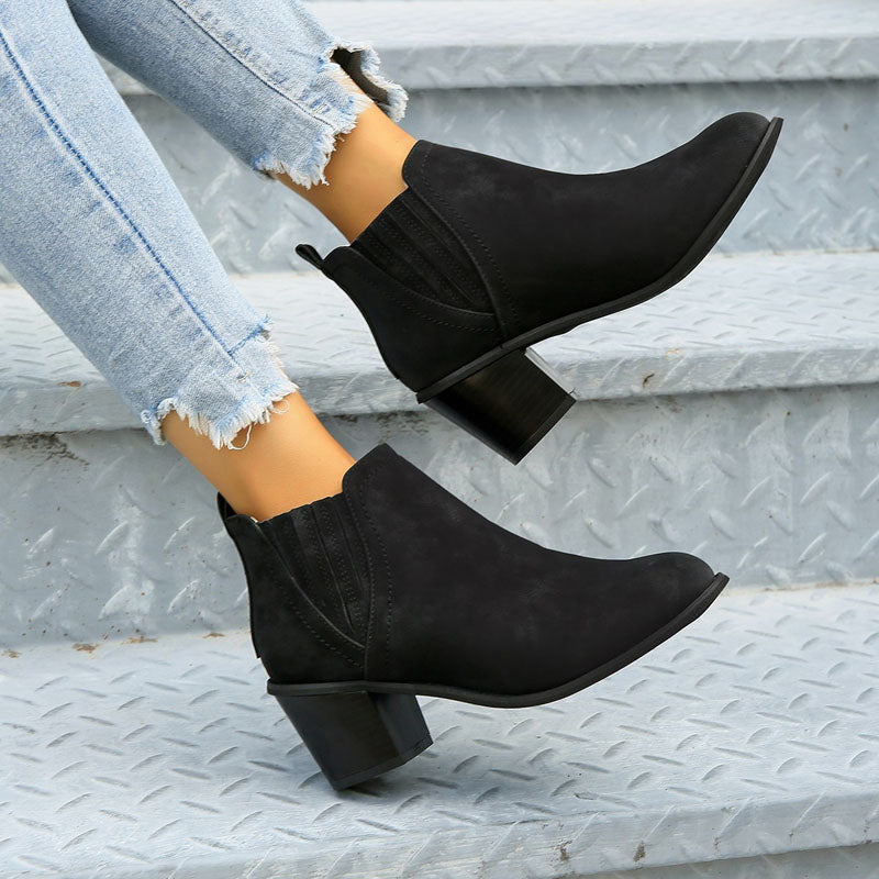 WW | Vintage Stiefeletten Mit Klobigem Absatz
