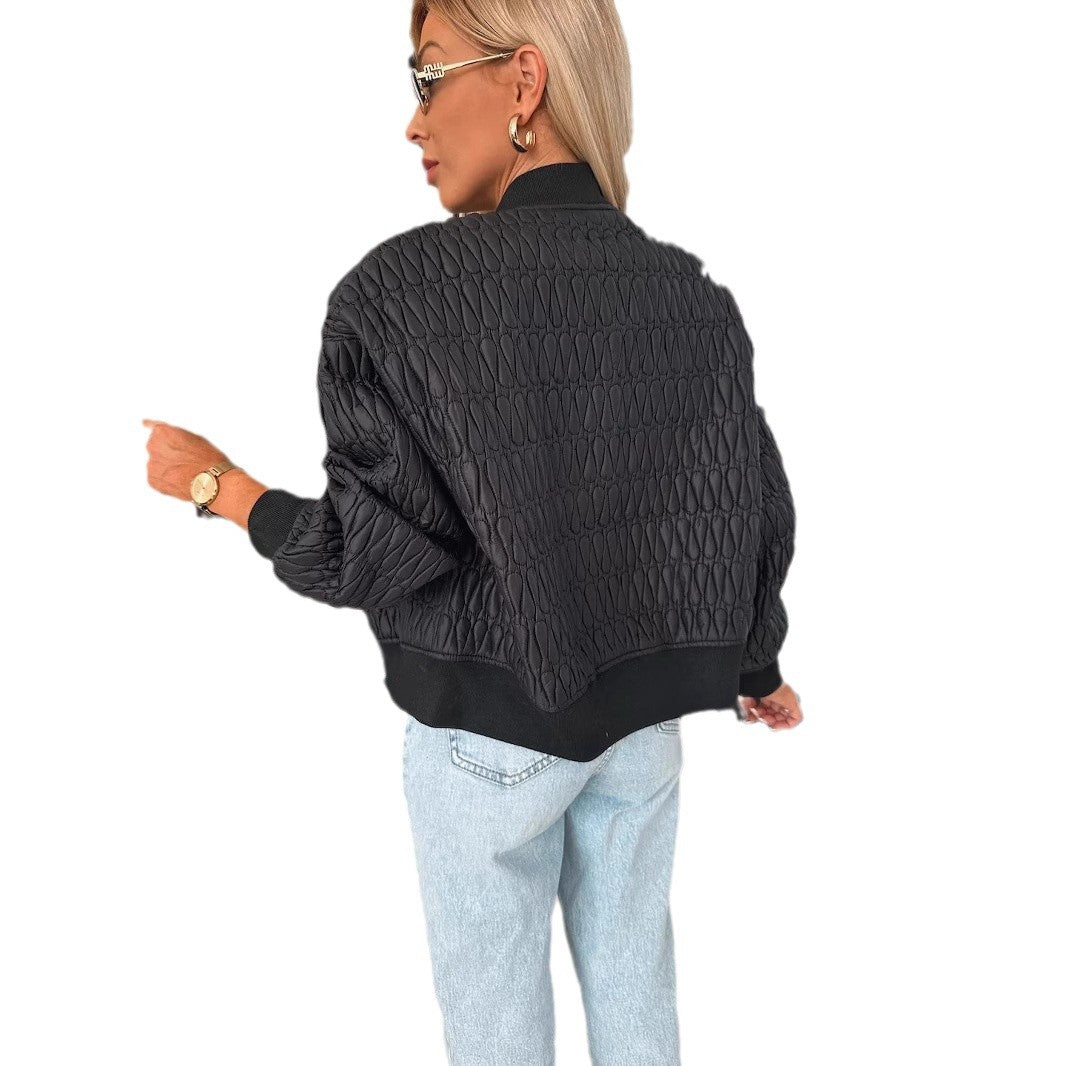 Damen Stepp-Bomberjacke mit elastischen Bündchen und modernem Reißverschluss WW