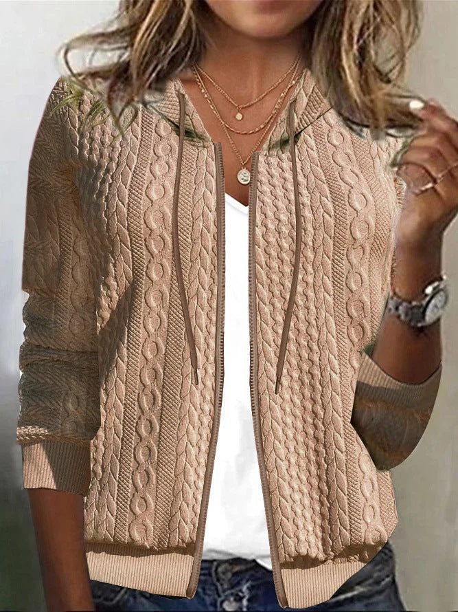 Femme Kabelstrick Zip-Up Hoodie WW