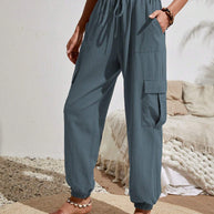 Damen Cargo-Hose mit elastischem Bund und praktischen Seitentaschen WW