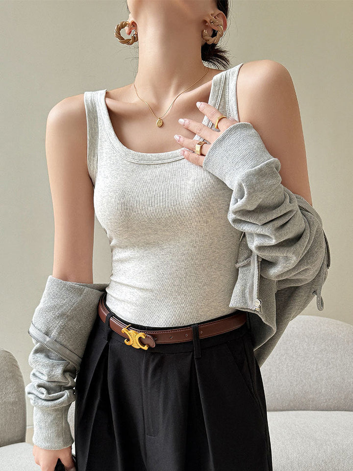 Damen ärmelloses Top mit figurschmeichelndem Schnitt und hochwertiger Textur W&W Mode