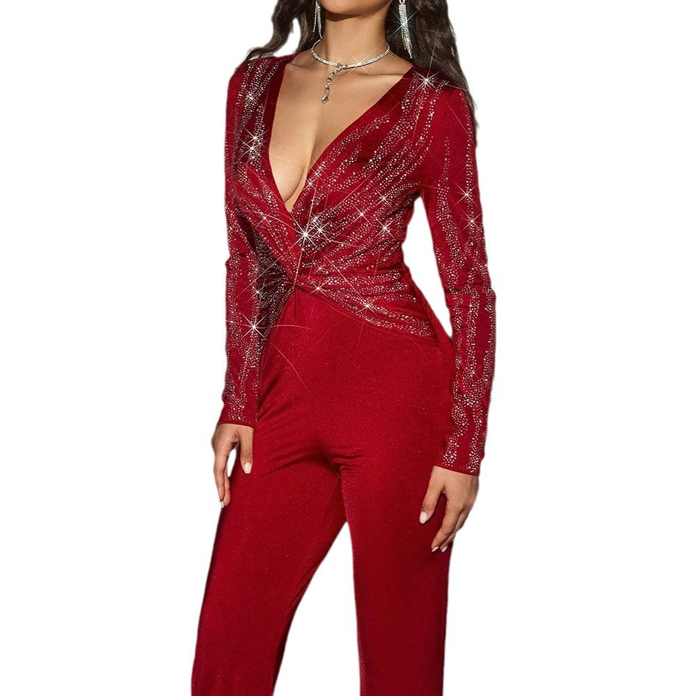 Damen Glamouröser Jumpsuit mit funkelnden Akzenten WW