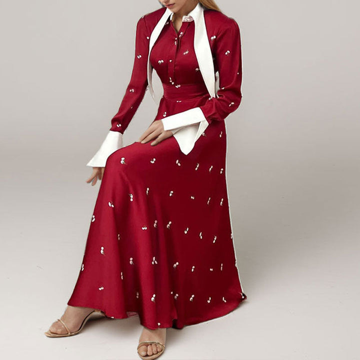Damen Maxikleid mit elegantem floralen Muster und tiefem V-Ausschnitt W&W Mode
