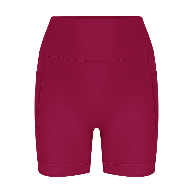 Damen sportliche hoch Taillierte Radlerhose mit praktischen Seitentaschen WW