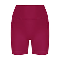 Damen sportliche hoch Taillierte Radlerhose mit praktischen Seitentaschen WW