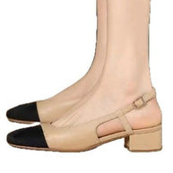 Damen Slingback-Pumps mit komfortablem Blockabsatz und feinem Lederdesign W&W