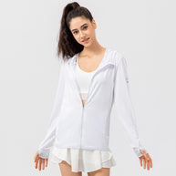 Damen Atmungsaktive Funktionsjacke mit Kapuze und Reißverschluss WW