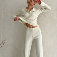 Damen 3-teilige Feinstrick-Loungewear-Set WW