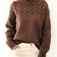 WW Einzigartiger geflochtener Rollkragenpullover