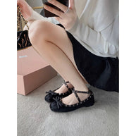 Damen Ballerinas mit modischen Riemchen und verspielten Schleifenakzenten WW