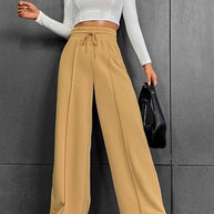 Damen Bequeme und elegante Lounge-Hose mit hohem Bund und praktischen Taschen WW