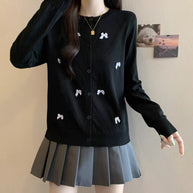 Damen Strickjacke mit dekorativen Schleifen WW