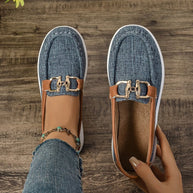 Damen Slip-On Clogs mit modischem Karomuster und elegantem Schnallen-Detail WW