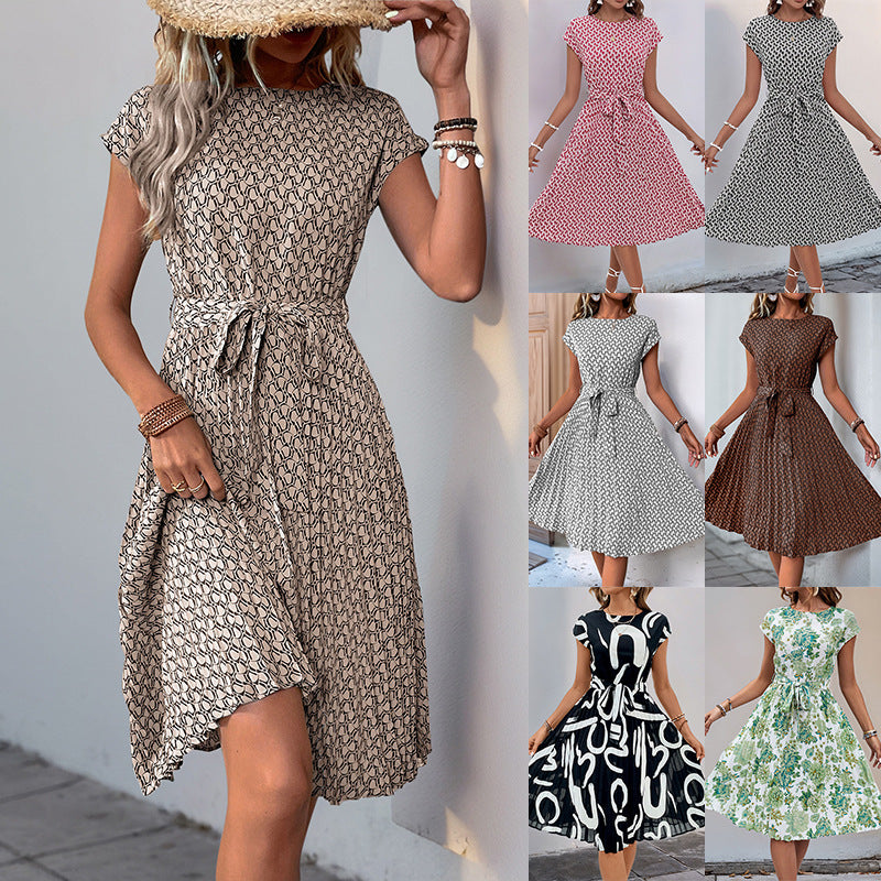 Damen Midikleid mit asymmetrischem Schnitt und modischem Bindegürtel WW