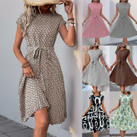 Damen Midikleid mit asymmetrischem Schnitt und modischem Bindegürtel WW