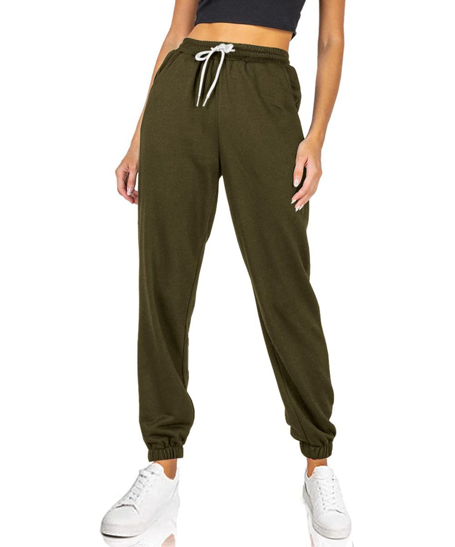 Damen bequeme Sweatpants mit elastischem Bund und Taschen WW