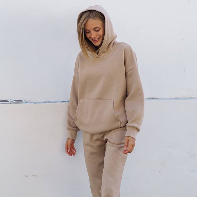 Damen sportliches Fleece-Set mit hohem Kragen WW