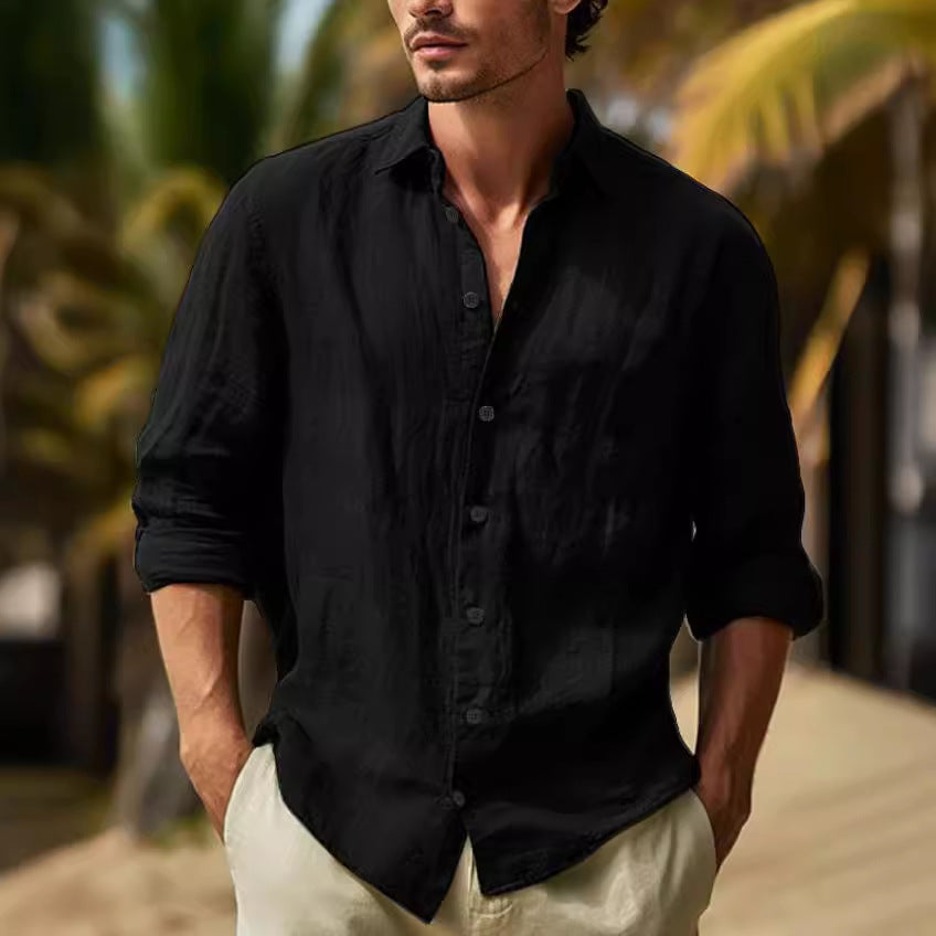 Herren lässige Leinenhemd WW