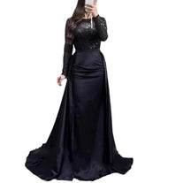 Damen Glamouröses Abendkleid mit funkelnden Perlen und fließendem Rock WW