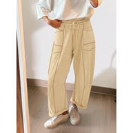 Damen weite Freizeithose mit praktischen Seitentaschen und elastischem Bund WW