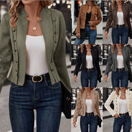 Damen romantischer Blazer mit einzigartigen Knopfdetaills WW