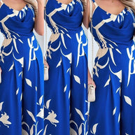 Damen Eleganter Jumpsuit mit fließendem Stoff und modischem Blumenmuster WW