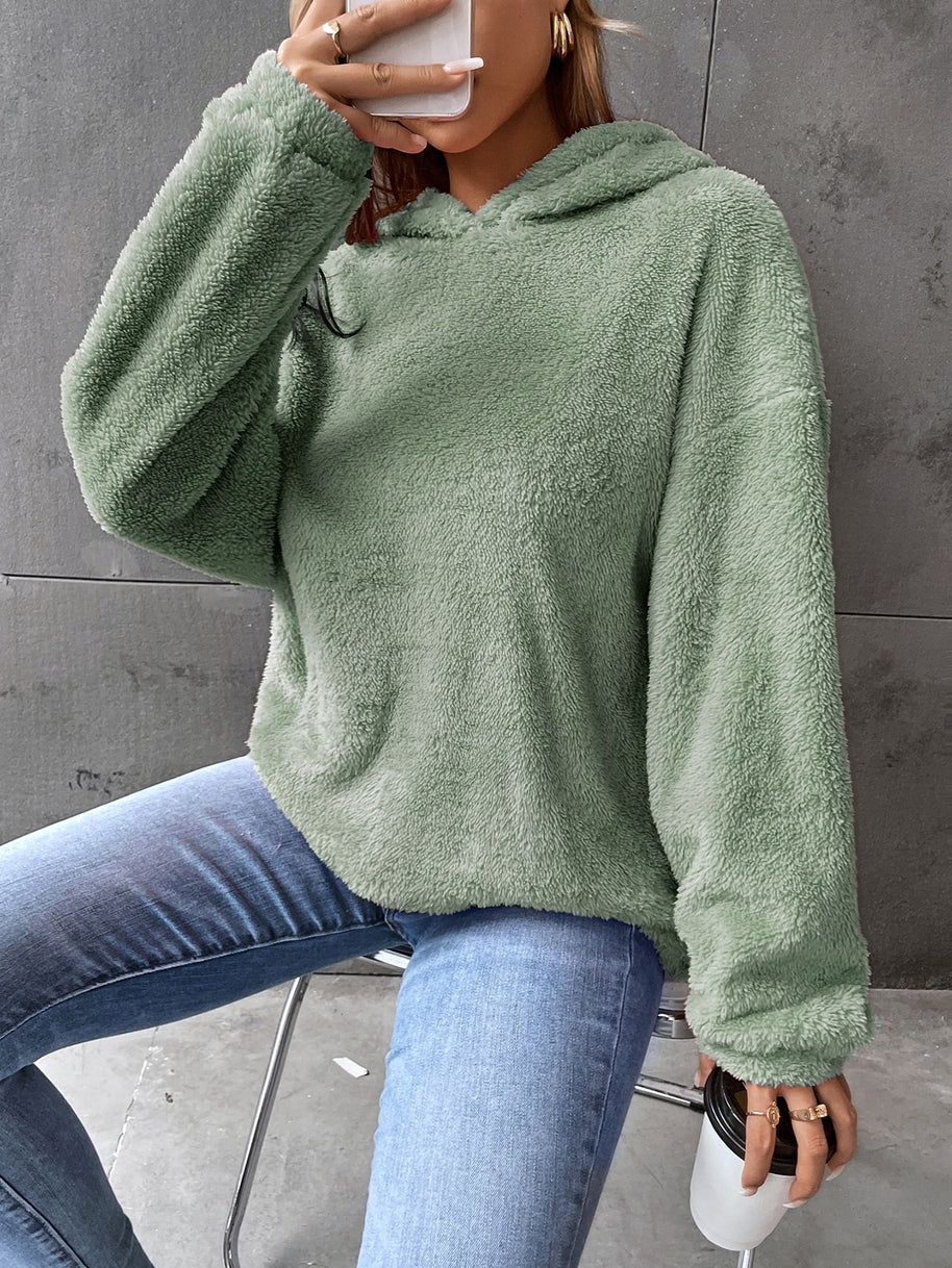 Damen Kuscheliger Hoodie mit Peter Pan Kragen WW