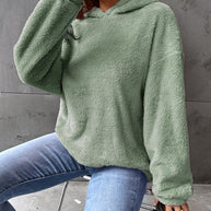 Damen Kuscheliger Hoodie mit Peter Pan Kragen WW