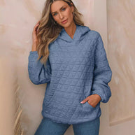 Damen Stepppullover mit gemütlicher Kapuze und praktischen Taschen WW