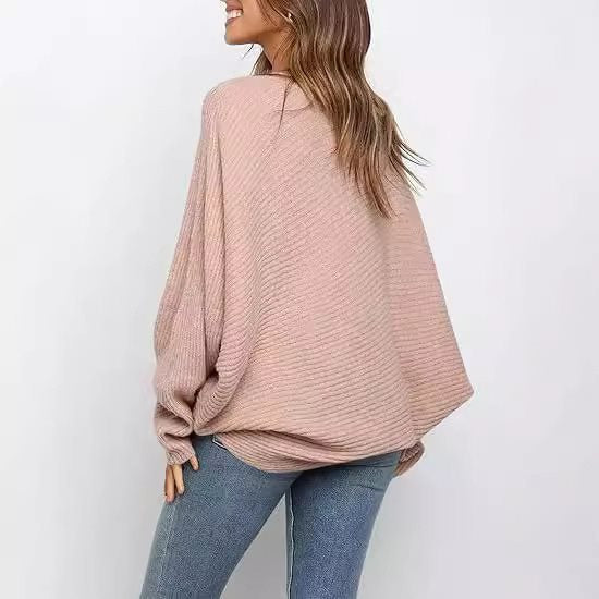 Damen Bequemer oversized Strickpullover mit weit geschnittenen Ärmeln WW