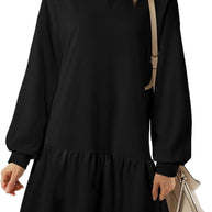 Damen Pulloverkleid mit Volant-Saum und lässigem Schnitt WW