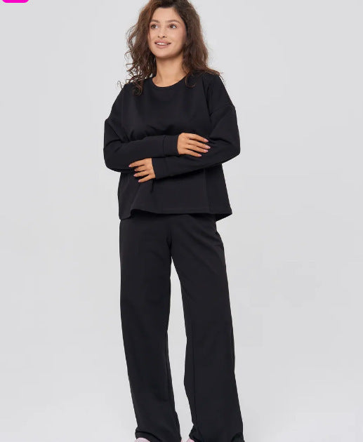 Damen Bequemes Freizeit-Loungewear-Set mit weitem Schnitt WW