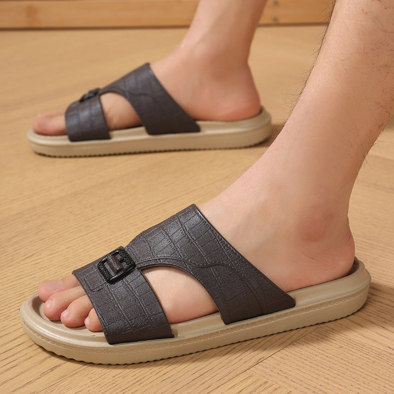 Herren komfortable Badeschuhe mit verstellbarem Riemen und rutschfester Sohle WW